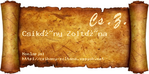 Csikány Zoltána névjegykártya